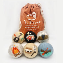 Load image into Gallery viewer, Fluff Ewes &quot;Are we there yet?&quot; premium wool dryer balls: set of 6 | Hustle &amp; Blush