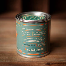 Load image into Gallery viewer, Happy Place Soy Candle with Wooden Wick | Sugarhouse Leather