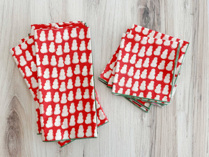 Tiny Snowmen Cloth Napkins (Set of 4) | Dot and Army