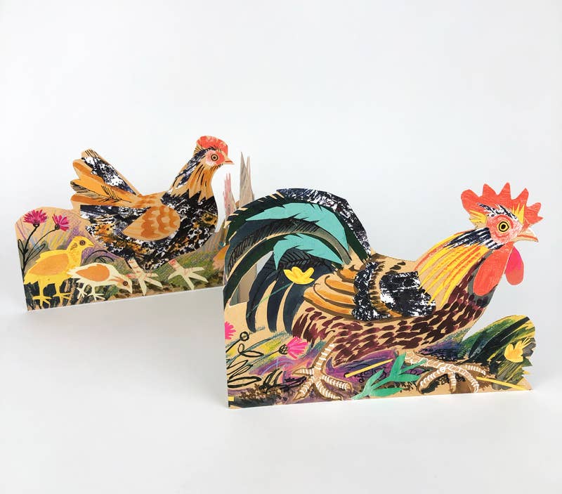 Chickens Collage Card by Mark Hearld | Art Angels