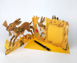 Hares Collage Card by Mark Hearld | Art Angels