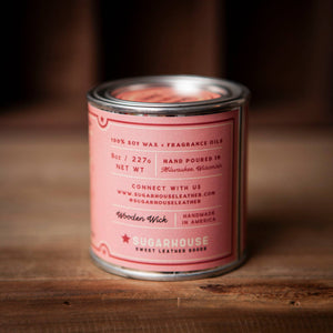 Sexy Time Soy Candle with Wooden Wick | Sugarhouse Leather