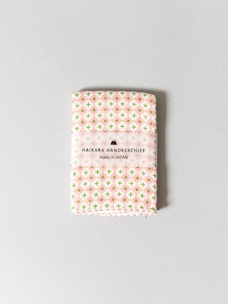 Haikara Little Handkerchief - Cross, Pink | Morihata