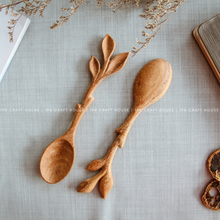 Load image into Gallery viewer, Artisan Leaf Handle Wooden Spoon | 194 Craft House