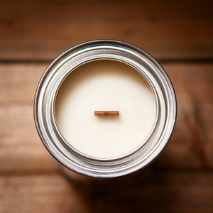 Happy Place Soy Candle with Wooden Wick | Sugarhouse Leather