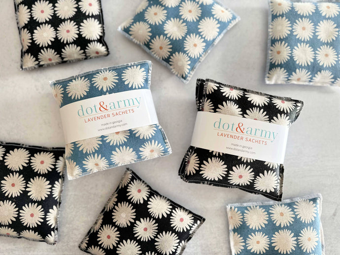 Linen Daisy Lavender Sachets, set of two | Dot and Army