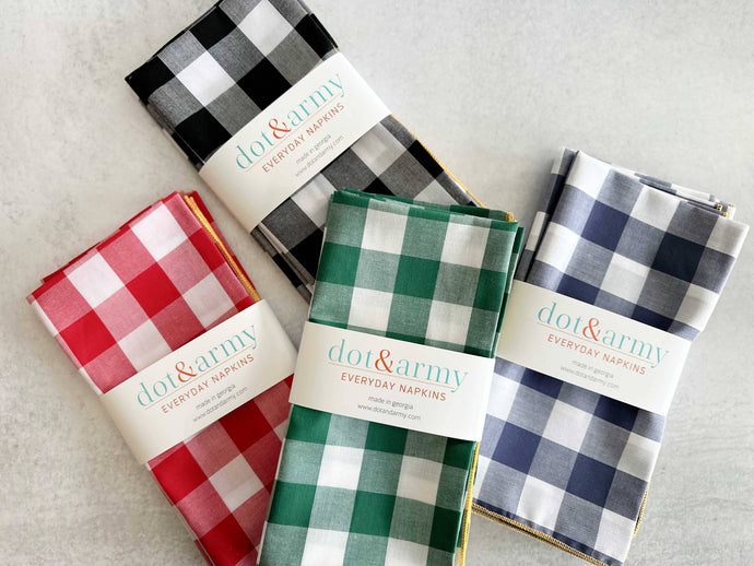 Gingham Check Cloth Napkins (Set of 4) | Dot and Army