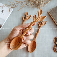 Load image into Gallery viewer, Artisan Leaf Handle Wooden Spoon | 194 Craft House