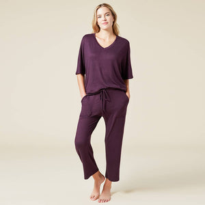 Dream Jersey Relaxed V-neck with Capri Lounge Set for Women | Softies