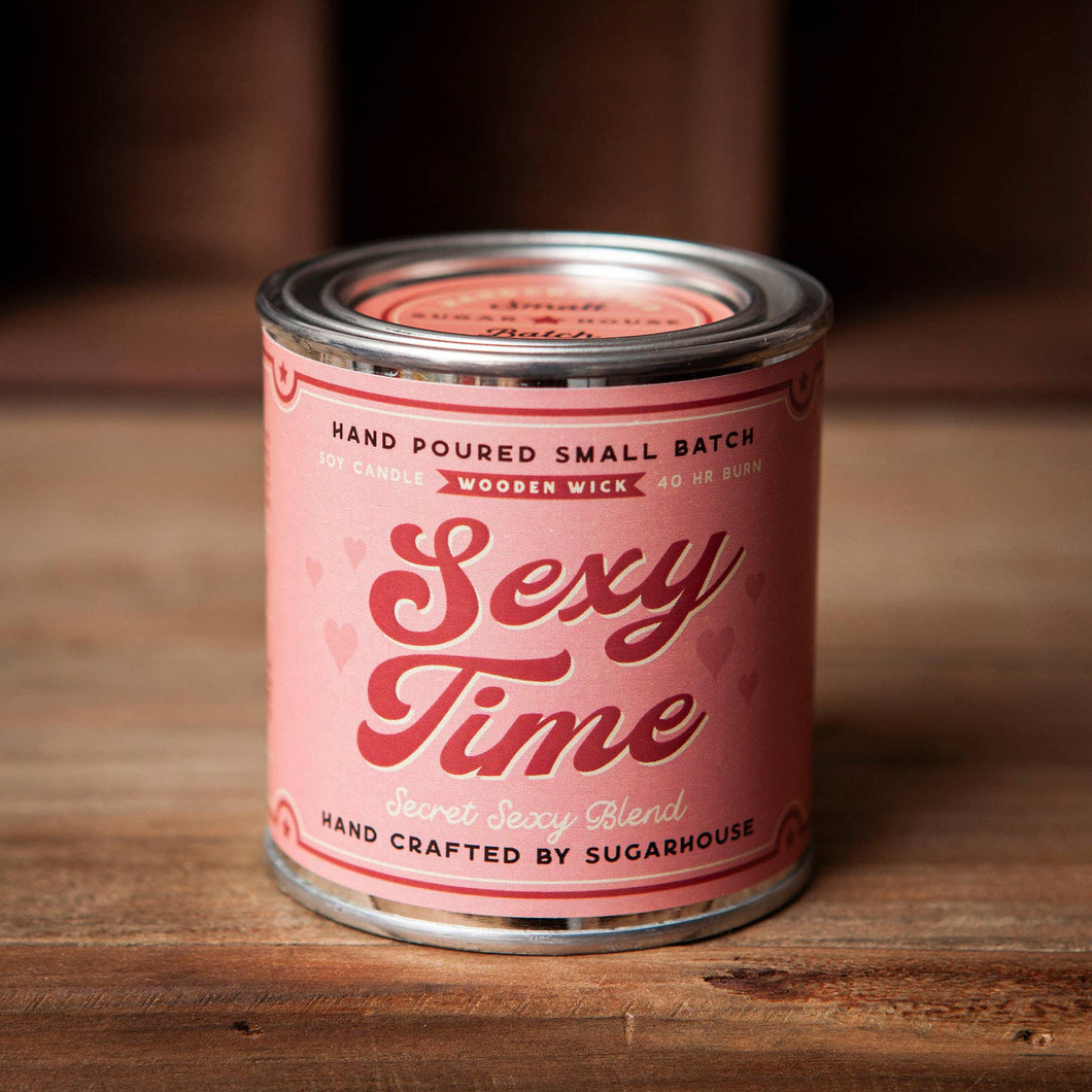 Sexy Time Soy Candle with Wooden Wick | Sugarhouse Leather