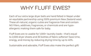 Fluff Ewes "Are we there yet?" premium wool dryer balls: set of 6 | Hustle & Blush