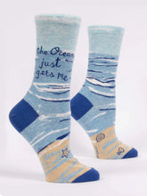 Load image into Gallery viewer, Women&#39;s Crew Sock | Blue Q