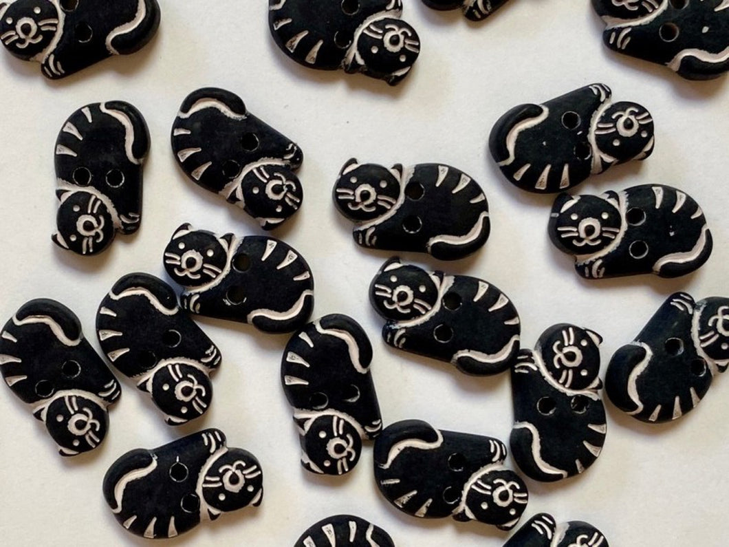 Black Cat Buttons | Textile Garden