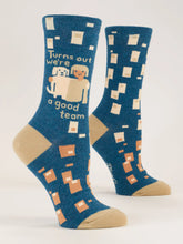 Load image into Gallery viewer, Women&#39;s Crew Sock | Blue Q