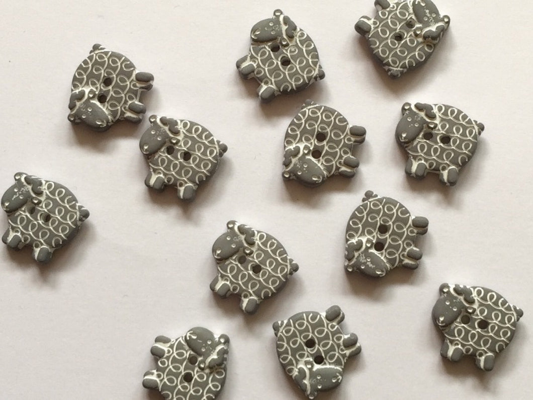 Grey Sheep Buttons | Textile Garden