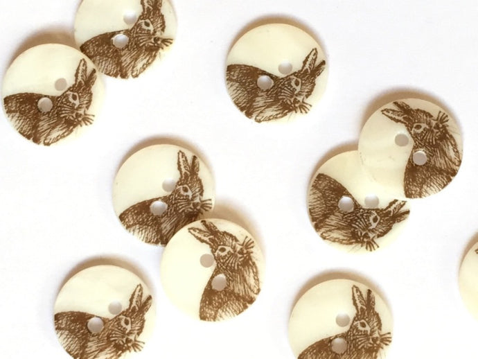 Brown Rabbit Buttons | Textile Garden