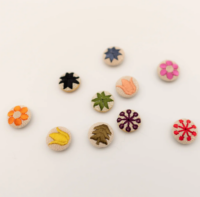 Embroidered Buttons | Ikigai Fiber