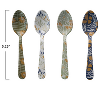 Load image into Gallery viewer, Enameled Stainless Steel Spoon w/ Flowers | Creative Co-op