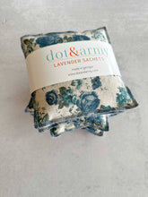 Load image into Gallery viewer, Blue Floral Linen Lavender Sachets, set of two | Dot and Army