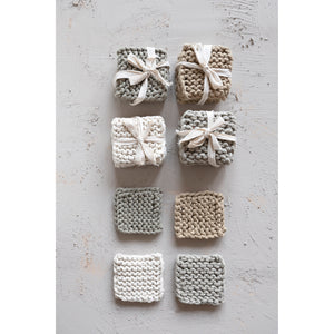 Cotton Crocheted Coasters, Set of 4 | Creative Co-op