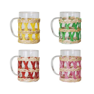 Glass Mug w/ Woven Sleeve | Creative Co-op