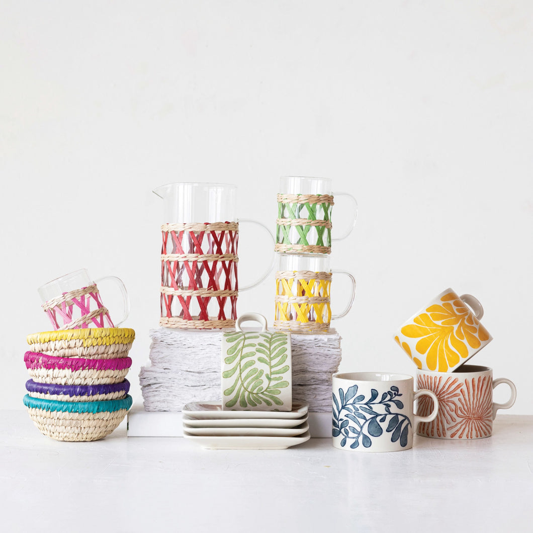 Glass Mug w/ Woven Sleeve | Creative Co-op