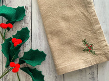 Load image into Gallery viewer, Winter Bough Natural Cotton Cloth Napkins, set of four | Dot and Army