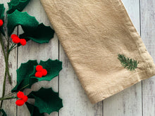 Load image into Gallery viewer, Winter Bough Natural Cotton Cloth Napkins, set of four | Dot and Army