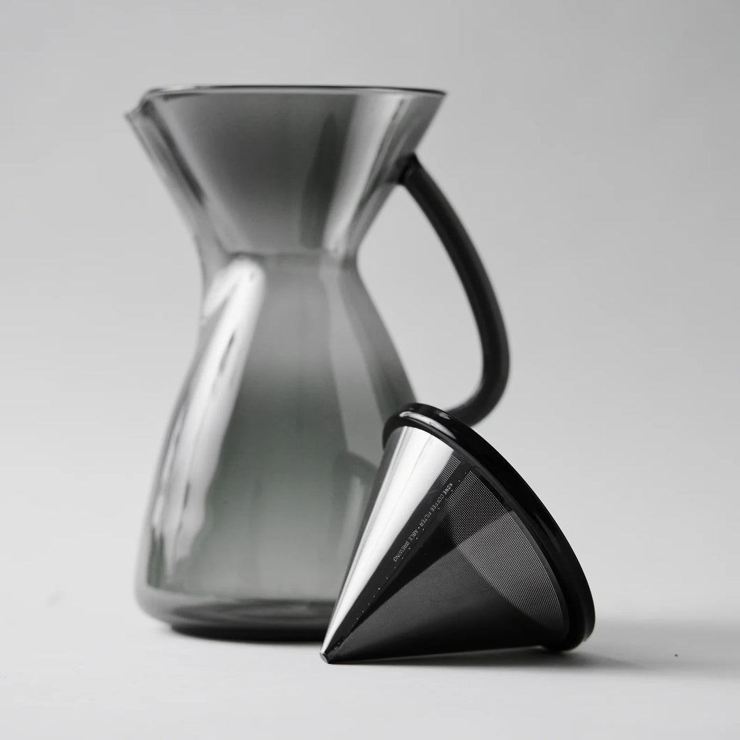 Ratio Smoke Glass Carafe & Kone Filter - Black Titanium | Ratio