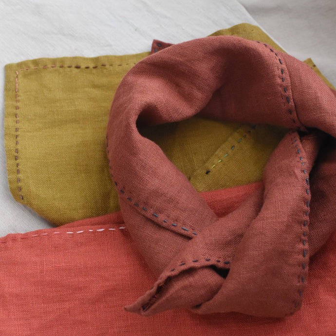 Linen Bandana with Hand Stitching | Manu