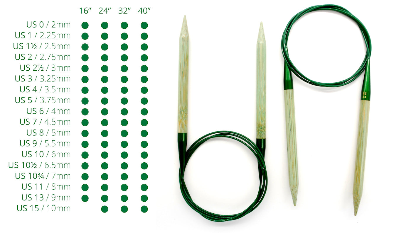 Clover Takumi Bamboo Circular 16-inch Knitting Needles, Size 13